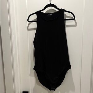 Old Navy Racerback Women's Black Bodysuit with Snap Closer.